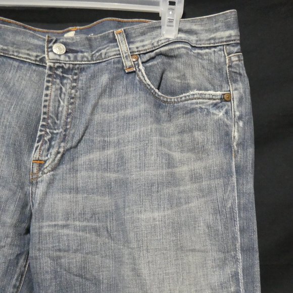 7 FOR ALL MANKIND | Bootcut | size 36 | Distressed Faded Blue Denim - Picture 5 of 16